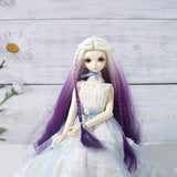 CUTICATE 1/4 BJD Full Wig, Gradient 2 Colors Long Curly Hair for Night Lolita, Supper Dollfie, MSD DZ Dolls, 7-8 Inch Head Circumference