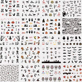 IDALL Halloween Party Nail Art Water Transfer Stickers - 48Sheets Mixed Pattern Metallic Nail Stickers,Manicure DIY Nail Decals, Skull Devil Vampires Bat Pumpkin Art Design Nail Decorations