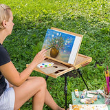 Magicfly Wood Table Top Easel for Painting, Adjustable Desk Easel with Storage Drawer，5 Canvas and 1 Paint Palette，Beechwood - Portable Artist Easel Top Board, Wooden Drawing Board Easel for Canvas
