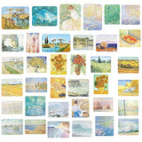 Doraking 200PCS Middle Size Art Theme Scrapbook Washi Stickers for Scrapbooking Diary Decoration, Arts Famous Painting Stickers, Van Gogh Works Stickers (Impressionist Arts)