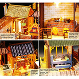 WYD Miniature Scene Chinese-Style Ancient Town Model Kit DIY Wooden Dollhouse Creative Courtyard Assembled Toy House Surprise Puzzle Gift with Dust Proof and Music