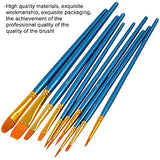 20 Pcs Paint Brush Set with 2 Pcs Paint Tray Palette, FineGood Round Pointed Tip Nylon Hair