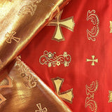 Metallic Clerical Church Cross Brocade Fabric 60" Wide 100% Polyester Sold By The Yard Many