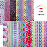 Shalun Rainbow Heart Print Fine Glitter Faux Leather Fabric PU Canvas Sheets 8x12inch Valentines Colorful Cricut Fabric Bundle for Sewing Clothing Patches (Hearts Pattern)