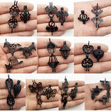 10pcs Enamel Black Pearl Bead Cage Pendant Perfume Essential Oil Aromatherapy Diffuser Locket Charm