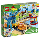 LEGO DUPLO Cargo Train 10875 Exclusive Battery-Operated Building Blocks Set, Best Engineering and STEM Toy for Toddlers (105 Pieces)