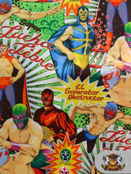 100% Cotton Print Fabric - ALEXANDER HENRY " SUPER LUCHA LIBRE " / Sold by the yard