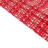 RayLineDo 100% Cotton Linen Printed Fabric Christmas Style Red Patchwork Tablecloth 150cm wide -