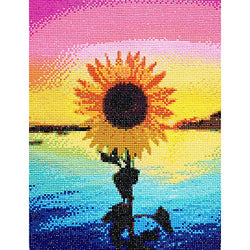 DIY 5D Diamond Painting Kits for Adults & Kids, Colorful Sunflower Painting Cross Stitch Full Drill Crystal Rhinestone Embroidery Pictures Arts Craft for Home Wall Decor (12x16 inch)