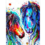 Toupons Diamond Painting Kits for Kids Full Drill, Diamond Art Crafts for Adults Kids 5D Diamond Painting by Number Kits for Beginners, DIY Paint with Diamonds Horse Home Wall Decor 11.8 X 5.7 Inch
