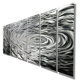 Statements2000 Large Silver Wall Art, 68" Modern Wall Sculpture, Water Inspired Abstract Wall Decor, Contemporary Metal Wall Art by Jon Allen