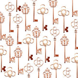 Aokbean Vintage Skeleton keys in Rose Gold Style - Set of 30pcs (Rose Gold)