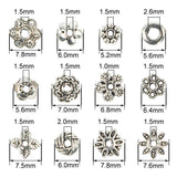 Quefe 360pcs Silver Spacer Beads Caps of 12 Styles Jewelry Accessories for Bracelet Necklace Jewelry Making