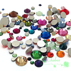 Mixed Sizes & Colors 144 pieces Swarovski 2058/2088 Crystal Flatbacks rhinestones nail art mixed