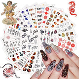 24 Sheet Dragon Snake Angel Nail Art Decals Sticker, Kalolary 3D Water Transfer Nail Stickers Decals Fashion Dragon Snake Cupid Angel Eros Chinese Character Nail Art Stickers Decals for Women Girls