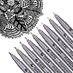 Dyvicl Black Micro-Pen Fineliner Ink Pens - Waterproof Archival Ink Micro Fine Point Writing