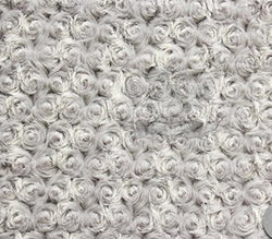 Minky Fabric Rosebud 58" Wide Sold By The Yard (SILVER)