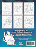 Kawaii Mythical Creatures Coloring Book: Fantasy book full of Cute Adorable Beasts and Fantastic Animals for Adults, Teens and Kids
