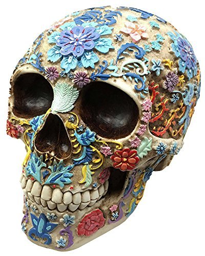Ebros Colorful Day Of The Dead Floral Sugar Skull Statue Dias De Los Muertos Flora And Fauna Flower