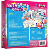 Playz Bath Bomb Bonanza Science Activity, Craft, & Experiment Kit - 23+ Tools to Make Magic Soda, Foaming Eruptions, Floating Bombs & More for Girls, Boys, Teenagers, & Kids Ages 8+