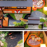 ZQWE Japanese-Style Romantic Assembled House Creative Wooden Hand-Assembled Building Model DIY Wooden Doll House Miniature kit with Dust Cover