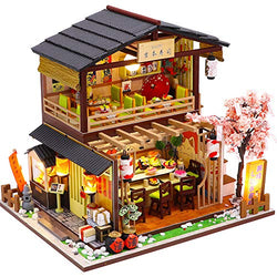CUTEBEE DIY Dollhouse Miniature with Furniture, DIY Wooden Dollhouse Kit Plus Dust Proof and Music Movement, 1:24 Scale Creative Room Idea