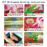 CANDICEJOY Crystal DIY 5D Diamond Painting by Number Kit with 5 Piece Tool Set 8 in Solid Wood Frame with Full Drill for Adult Kid 6x8 Inch