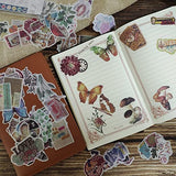 Scrapbook Stickers - 220 Pieces Vintage Flower Plant Aesthetic Stickers, Butterfly Mushroom Stickers for Journaling Laptop Scrapbooking Journal Planner Card Making