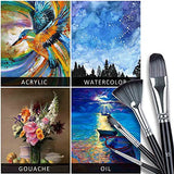 Edjettiby Oil Paint Brushes 15pcs Acrylic Paint Brush Set Includes Palette Knife Pop-up Carrying Case and Sponge for Acrylic Oil Watercolor Gouache Painting Brushes