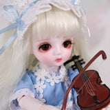 Y&D BJD Doll Daisy Blue Dress 1/6 SD Dolls Full Set 10inch Jointed Dolls Toy Action Figure + Makeup, Best Gift for Girls