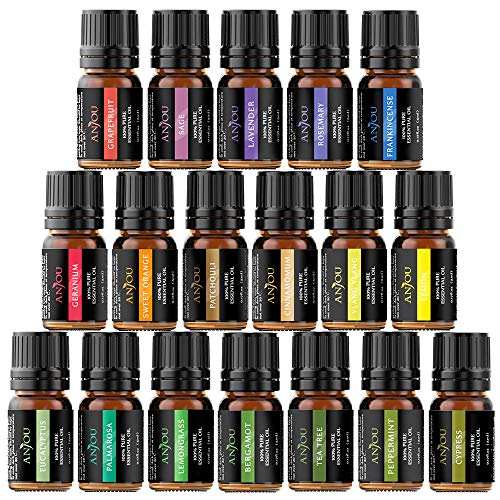 Essential Oils - Anjou Top 18 Aromatherapy Oils Gift Set Organic Pure Premium Essential Oil for Diffuser Yoga Massage & DIY Personal Care, Classic Set