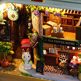 Spilay DIY Miniature Dollhouse Wooden Furniture Kit,Handmade Mini Iron Box Theater Model,1:24 Scale Creative Doll House Toys for Lovers (in A Happy Corner) Q05