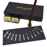 AIVN Calligraphy Set - 17 Pieces. Includes Calligraphy Pens, 2 Bottle Inks, 12 Nibs, Pen Holder and Introduction Booklet