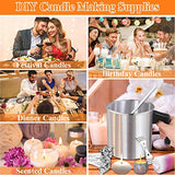 Candle Making Pouring Pot, Thrilez 103 Pieces Candle Craft Tools with Candle Pouring Pot, 50Pcs Wax Wicks, 50Pcs Wick Stickers, Candle Wicks Holders and Mixing Spoon, DIY Wax Making Kit for Beginner