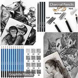 Kalour 144 Pack Drawing Sketching Coloring Set,Include 120 Professional Soft Core Colored Pencils,Sketch & Charcoal Pencils,Sketchbook,Art Drawing Supplies for Artists Adults Beginner