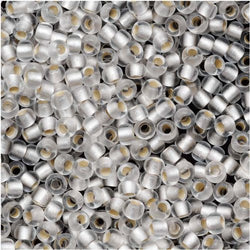 Toho Round Seed Beads 11/0#21F 'Silver Lined Frosted Crystal' 8 Gram Tube