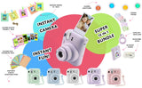 Fujifilm Instax Mini 12 Instant Camera with Case, 60 Fuji Films, Decoration Stickers, Frames, Photo Album and More Accessory kit (Lilac Purple)