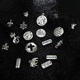 WILLBOND 100 Pieces Inspiration Words Jewelry Charms Antique Silver Craft Pendants Beads Charms Pendants for Jewelry Making Craft Pendant Supplies