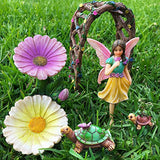 Mood Lab Fairy Garden - Figurines and Accessories Kit - Hand Painted Miniature Arch Set of 5 pcs for Outdoor or House Decor