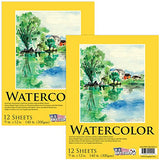 Watercolor Paper Pad  9" x 12" (Pack of 2 Pads)