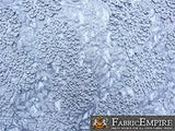 Lace Sequin Embroidered Fabric Popcorn 52" Wide Sold By The Yard (SILVER`)
