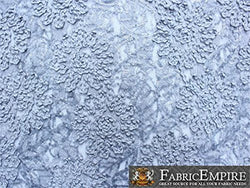 Lace Sequin Embroidered Fabric Popcorn 52" Wide Sold By The Yard (SILVER`)