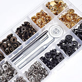 Hotop 80 Set Snap Fasteners Snaps Button Press Studs with 4 Pieces Fixing Tools, 12.5 mm in