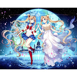 DIY 5D Diamond Painting Kits for Adults Full Drill Sailor Moon 80x120cm Square Drill Cross Stitch Crystal Rhinestone Diamond Art Embroidery Canvas Mosaic Crafts for Home Wall Decor Q767