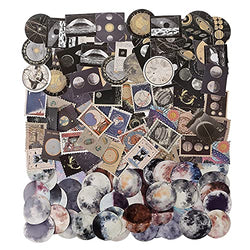 138PCS Vintage Astronomy Stickers Space Galaxy Moon Planets Astrology Universe Aesthetic Decoration Washi Stickers Decals for Album Laptop Scrapbook Phone Case Envelope Journal Card Making