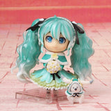 Lupovin 10cm Anime Vocaloid Hatsune Miku Nendoroid 047# Snow Miku Ver PVC Action Figure Model Collection Mini Small Brinquedos Doll
