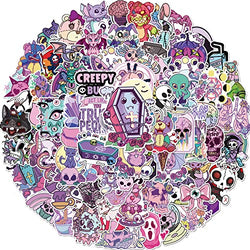 102 PCS Gothic Stickers Cool Horror Cartoon Teen Gifts Vinyl Waterproof Stickers for Water Bottle,Hydro Flasks,Scrapbook,Laptop,Luggage,Phone, Cute Stickers Pack