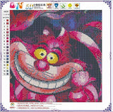 Diamond Painting Kits, 5D DIY Diamond Painting Kit Full Drill Cross Stitch Home Decoration for Living Rooms (Cheshire Cat)