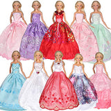 Tanosy 10 Sets Doll Clothes 4 Sets Party Dresses+3 Sets Casual Outfits +3 Set Bathing Suits for 11.5 inch Girl Doll Children's Day Gift(4 Sets Dresses+3 Sets Casual Clothes+3 Set Bathing Suits)