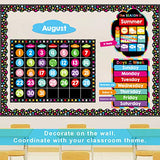 Chalkboard Brights Calendar Bulletin Board Set Colorful Classroom Decoration 99 Pcs